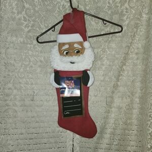 BLACK PAPER MOON Santa Christmas Stocking with Chalkboard